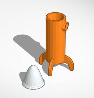 Rocket pencil holder
