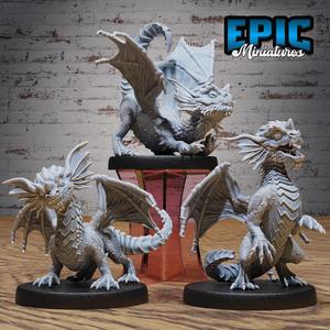 Blue Dragon Wyrmling Set / Legendary Drake / Ancient Flying Dragonborn / Evil Beast / Winged Mountain Encounter