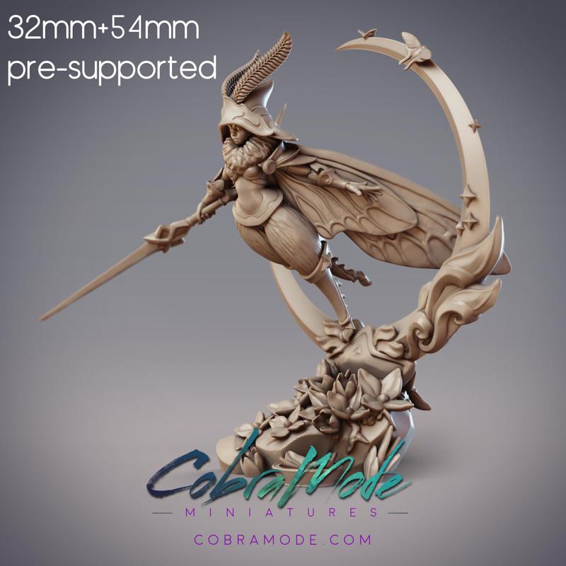 Mothfolk Sorceress - Anthyria, Noctuoidea Mage (Pre-Supported)
