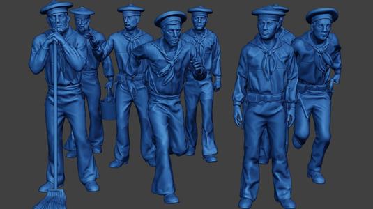 American Sailors Civil War Union Pack2 ACWUS1 3D Model Collection