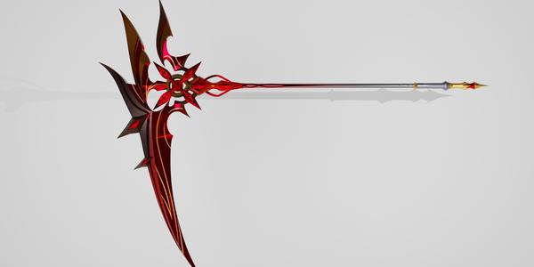 genshin impact arlecchino scythe Crimson Moons  3d model print