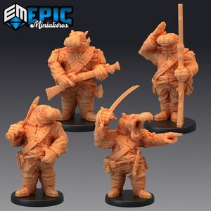 Hippo Soldier Set / Hippofolk Warrior / Hippopotamus Army