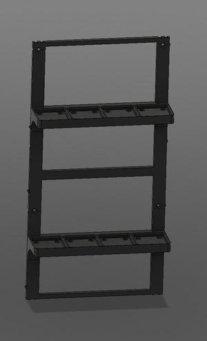Gridfinity, Updated Double Height, 4×1, Wall Mount