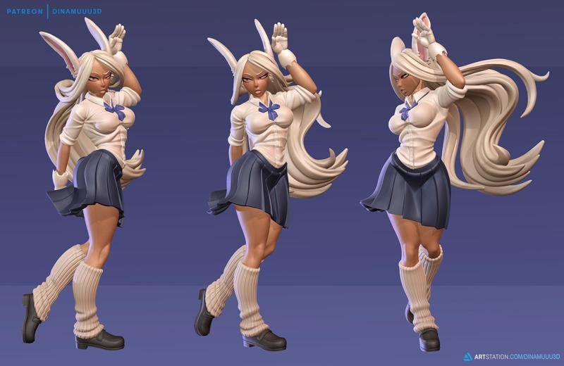 Rabbit Rumi Usagiyama School Girl SFW NSFW 3D Print Model STL