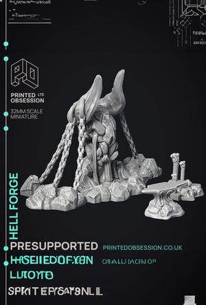 Hell Forge – Scenery – 3 Models – PRESUPPORTED – Hell Hath No Fury – 32mm Scale