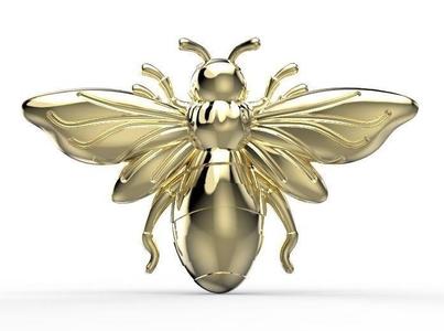 Bee 3d model gold