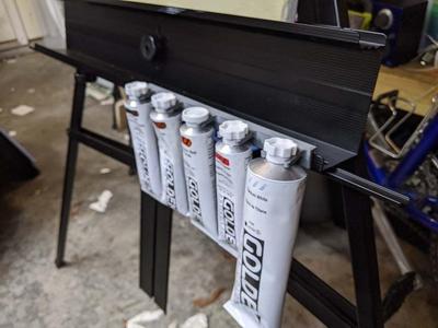 Golden Paint Tube Holder for Easel