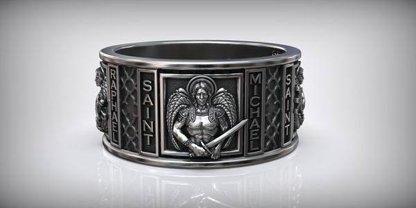 Archangels Protection Ring Saint Michael Gabriel Raphael Uriel