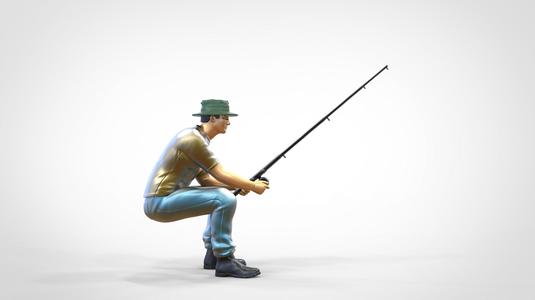 N1 Sitting Fisherman with fishing rod