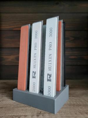 Knife sharpener stones organizer