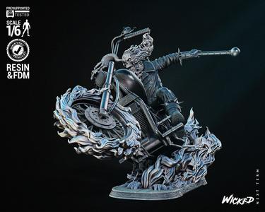 Wicked Marvel Johnny Blaze Sculpture Tested for 3D printing
