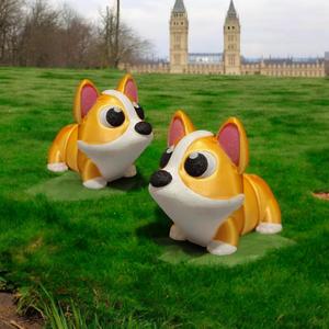 Mini Flexi Articulating Corgi Dog ( SUPPORT FREE )