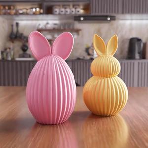 3D Printable Easter Egg Set with Bunny Ears – STL Files for Easter Decor – Digital Download – Cute Easter Gift for 3D Printing