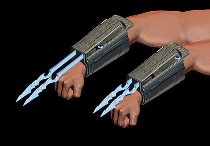 Predator Gauntlet Forearm Right removable blades scale 1