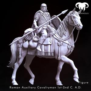 Figure & Horse - Roman Auxiliary Cavalryman 1st-2nd C. A.D. Hooves of Honor!