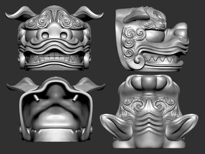 Lion Head 01 for 3D printed