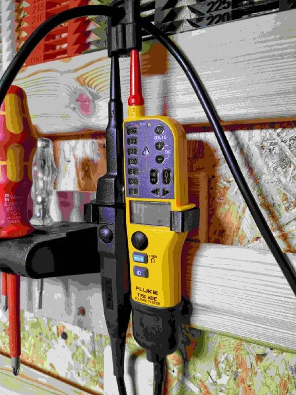 Wall mount holder to screw on for a Fluke T150   