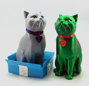 SCHRODINKY: BRITISH SHORTHAIR CAT IN A BOX – 3D PRINTABLE, MULTI PART MODEL - SINGLE EXTRUSION PACKAGE