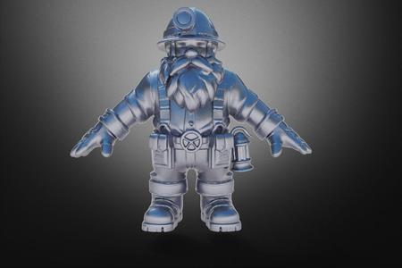 Stylized Dwarf Miner 3D Print-Ready Character Model