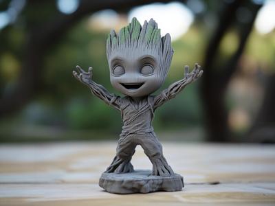 Mini Happy Groot Figurine