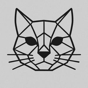 Cat Head - Minimalist geometric illustration   