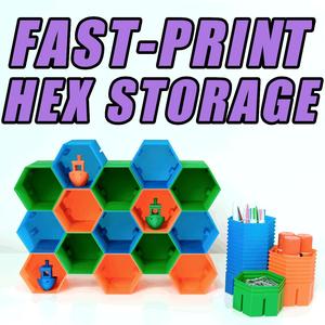 FAST-PRINT MODULAR HEXAGONAL SHELF & ORGANISER SYSTEM  (VASE MODE)