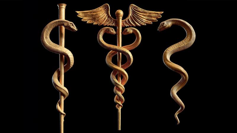 Caduceus Medical symbol 3D Model Collection
