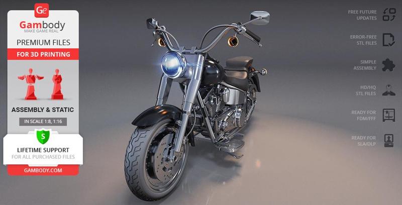 Harley-Davidson Fat Boy 1991 3D Printing Model | Assembly