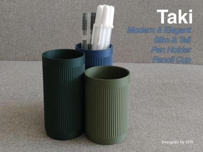 Taki: Modern & Elegant Slim Pen Holder Pencil Cup