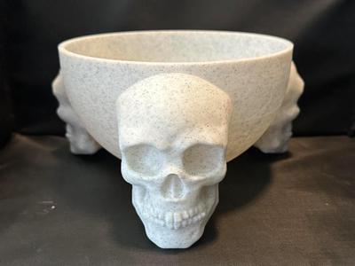 Skull Tripod Floating Bowl Planter Candy Dish