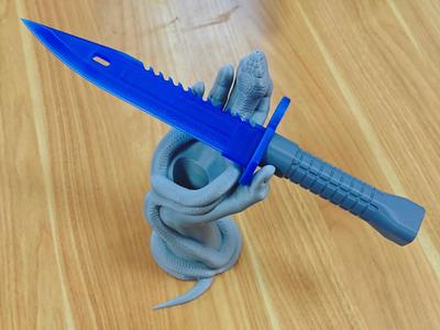 CSGO M9 Bayonet Sapphire (Glue-Free, Snap-Fit Connection)