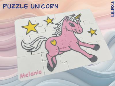 puzzle unicorn (editable name)