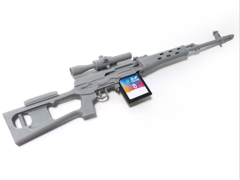 SD Card Holder Mini Dragunov SVD Sniper 1/6 Scale