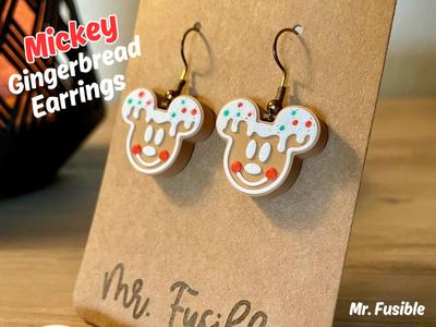 Mickey Gingerbread Christmas Earrings