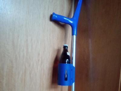 Drink holder for walking aids/crutches