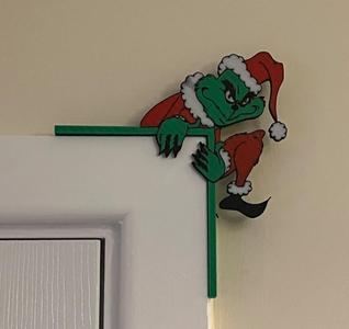 Christmas Decor Door Corner Grinch 