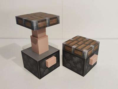 MInecraft piston with a button