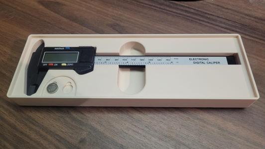 Gridfinity Caliper Holder With Battery Compartment