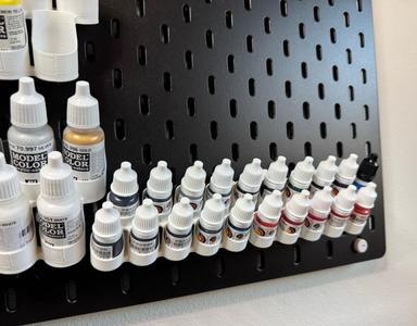 IKEA Skadis pegboard - Sheik mainland paint holder