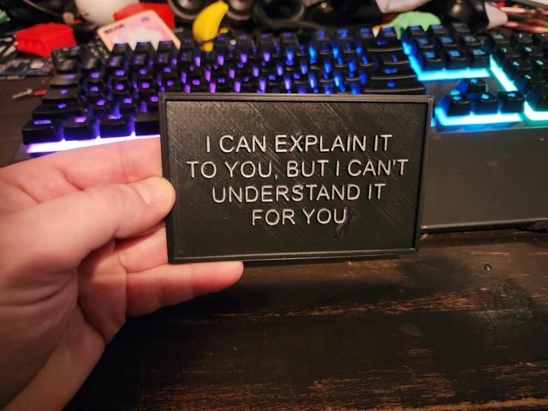 I can explain it to you, but I can't understand it for you. 