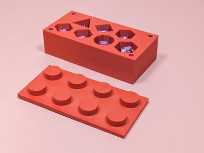 Polyhedral Dice Container - Lego Brick - 4x2