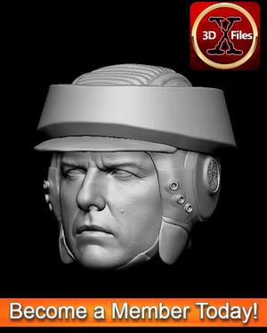 Star wars Head sculpt - Endor Trooper - Tom Cruise - 1:12 and 1:6 Scale- Action Figure Head