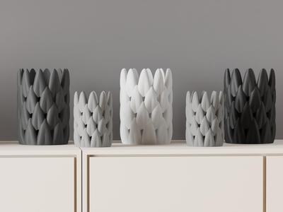 Vase with leaf style design