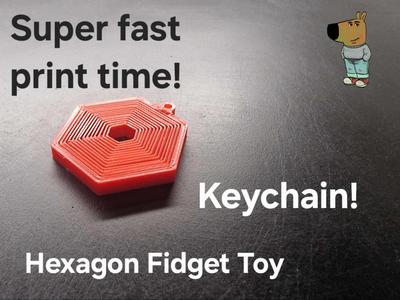 Hexagonal Fidget Toy Keychain – Print-in-Place