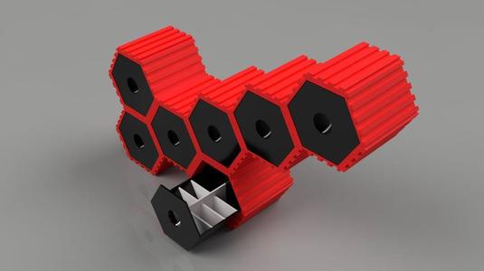 Modular Interlocking Hexagonal Drawers