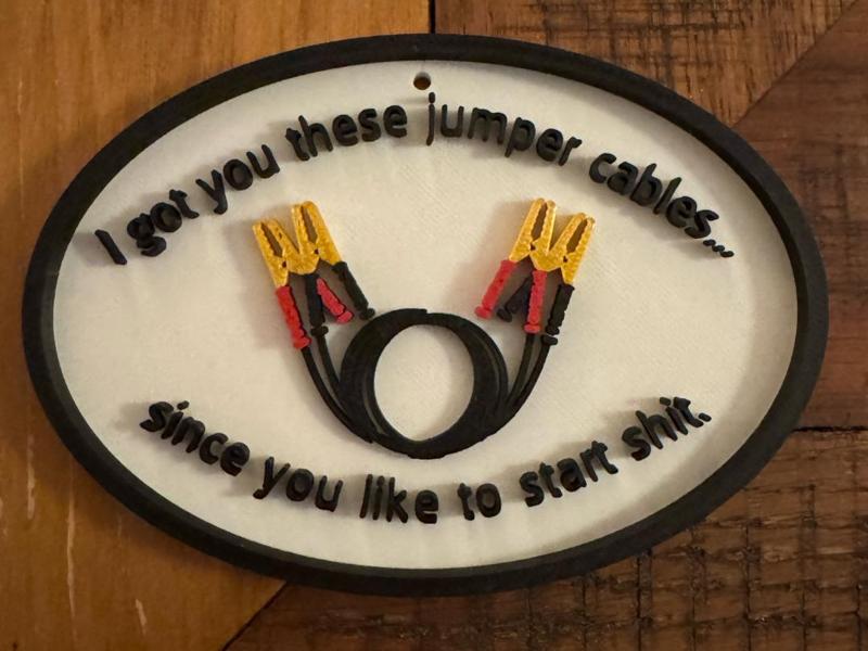 Spicy Jumper Cable Gag Christmas Ornament