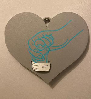Heart shaped Baby Birth Band wall display 
