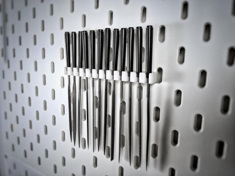 Needle file holder for Ikea Skadis - 12 slots