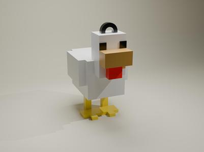 Minecraft Chicken Keychain