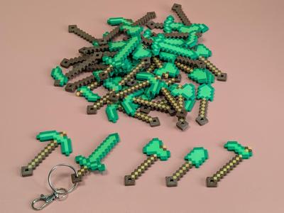 Minecraft Weapons and Tools Keychains